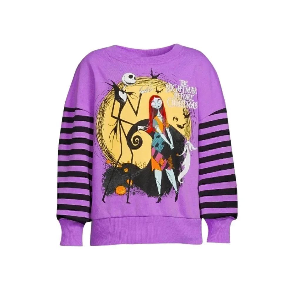 New girl's Tim Burton’s The Nightmare Before Christmas sweatshirt, Size L 10/12